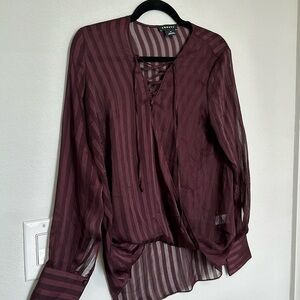 Plum Striped Blouse